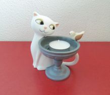 Porte bougie à réchaud, chat à la fontaine., marque Partylite