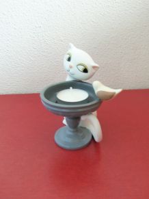 Porte bougie à réchaud, chat à la fontaine., marque Partylite