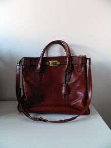 Sac à main "fourre-tout" en cuir vintage 70's