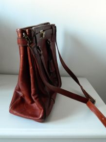 Sac à main "fourre-tout" en cuir vintage 70's