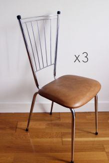 Lot 3 Chaises scandinave métal années 70