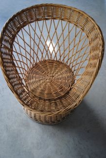 Fauteuil rotin vintage