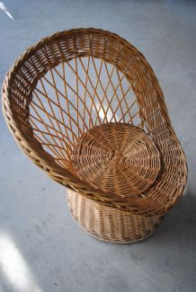 Fauteuil rotin vintage