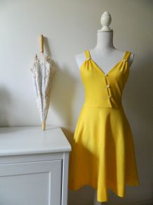 Robe babydoll vintage jaune 50's