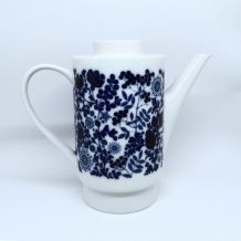 Cafetière Melitta porcelaine blanche et bleue 70s