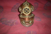 CASQUE DE SCAPHANDRIER CUIVRE ET BRONZE 16 CM SUR 15 CM 