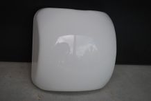 Plafonnier cube en verre blanc année 50