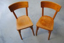 2 Chaises de bistrot Emile Baumann vintage années 50