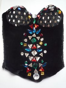 Bustier velours strass colorés.T small