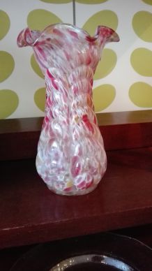 Vase vintage blanc et rose