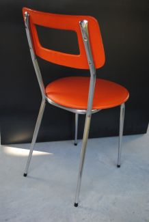 Chaise simili cuir orange vintage