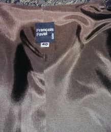 Tailleur pantalon brocard vert François FAVEL 40