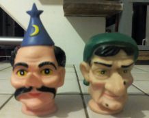 Sympathiques têtes de marionnettes en caoutchouc - années 70