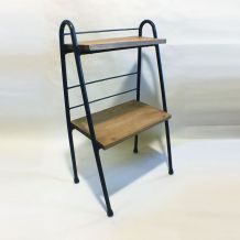 Petite étagère 60s métal et bois