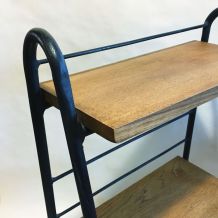 Petite étagère 60s métal et bois