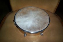 ancien tambourin bois metal et peau 