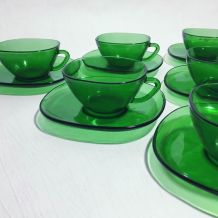6 tasses à café Vereco vert
