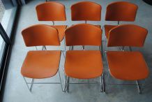 Suite 6 chaises signées Max-Stacker édition Steelcase des années 70