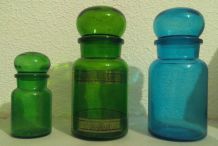 Pots d'apothicaire en verre - vintage 