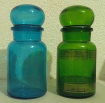 Pots d'apothicaire en verre - vintage 