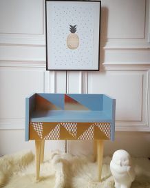 Table d'appoint/chevet vintage relooké scandinave