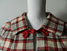 Cape motif tartan brandebourg vintage 60's