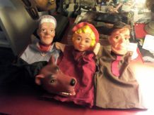 4 marionnettes à main - vintage