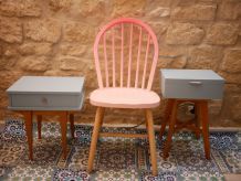 Chaise rose dégradée style Ercol