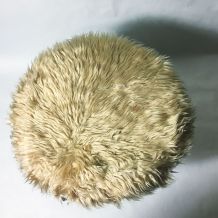 Tabouret tripode moumoute sable 70s