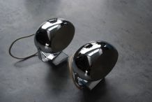 Lot de 2 appliques 1970 space age chromees vintage