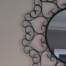 Miroir dentelle métal noir des années 60