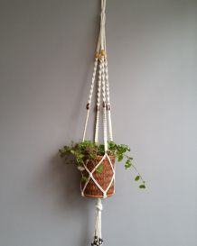Suspension/ Porte plante en macramé des années 70