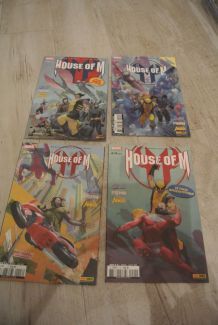 LOT BD HOUSE OF M 1 à 4 (panini comics) d'avril à juillet 2006