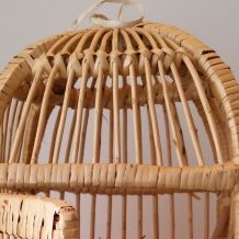 Ravissante cage ancienne en osier et rotin
