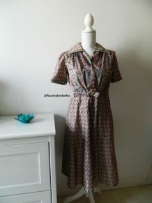 Robe imprimé fleuri paisley vintage 40's