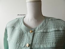 Chemisier fluide vert d'eau pastel vintage 80's
