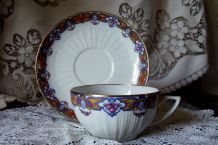 Grande tasse à thé et sa soucoupe porcelaine STE FOY début 20ème