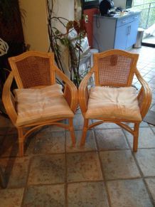 Paire de fauteuil en rotin 