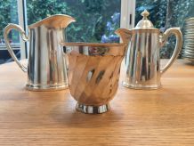 Service à thé en métal argenté