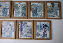 9 cadres illustrations art nouveau