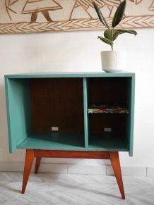 meuble tv vintage pieds compas étagère wax