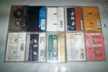 LOT DE 10 ANCIENNES K7 AUDIO DIVERS CHANTEURS