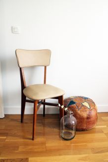 Chaise vintage scandinave pieds compas