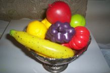 LOT DE FAUX FRUITS EN PLASTIQUE periode 1960/70 