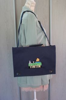 Sac cartable Tintin en toile