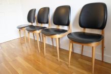 Chaises Pierre Guariche vintage 50's lot de 4