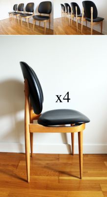 Chaises Pierre Guariche vintage 50's lot de 4