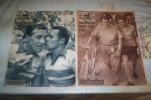 LOT 2 ANCIEN MIROIR DES SPORT velo DE 1956 