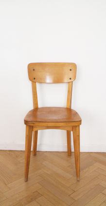 Chaise vintage 70's aux pieds compas design scandinave