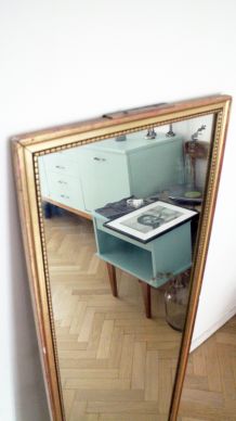 Grand miroir ancien à dorures années 60/70 vintage